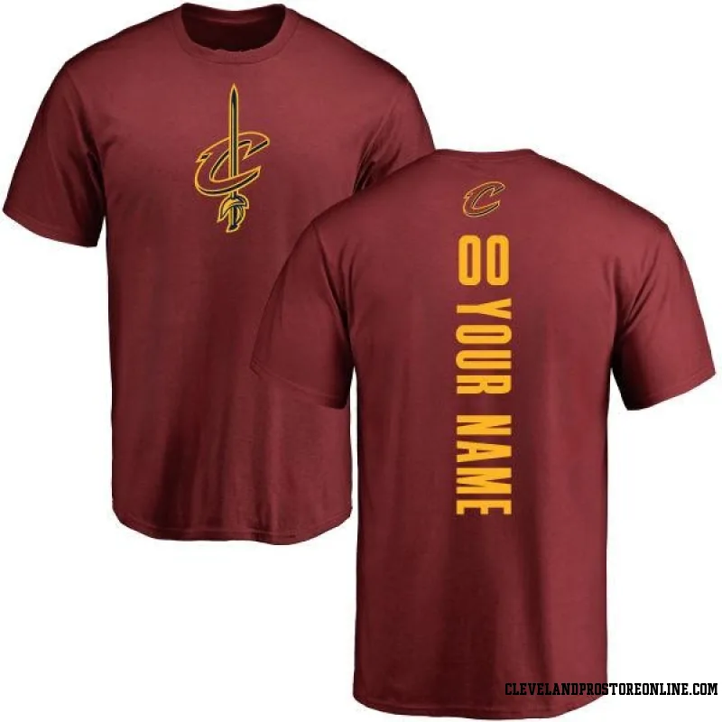 Men's Custom Cleveland Cavaliers Maroon Custom Backer T-Shirt