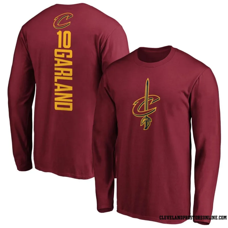Men's Darius Garland Cleveland Cavaliers Maroon Backer Long Sleeve T-Shirt