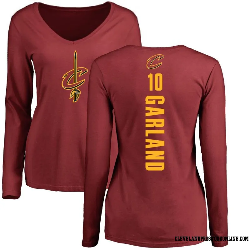 Women's Darius Garland Cleveland Cavaliers Maroon Backer Long Sleeve T-Shirt